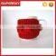 V-165 Modern red cable hand knitted sleeve cosy cup mug sweater/button sweater/cup accessory