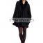 100% cashmere scarf /shawl/poncho/cape with fox fur trim