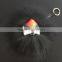 Trendy black Large Monster Bag Charm Fur Pom Poms Keychains Luxury Car keychains of raccoon fur Bird monster