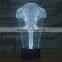 3D Optical Night Light Elephant 7 RGB Light Colors 10 LEDs AA Battery or DC 5V Mixed Lot