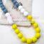 Gray White&yellow 8mm Round Silicone Teething Beads Necklace Breakaway Clasps Copper Teething Necklace Teething Baby TN049
