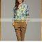 2015 Retro Floral Print Chiffon Shirt Blouse for Women QL1312