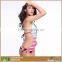 Womens Charming Halter One Piece Bikini Striped Printed Monokini Swimsuit