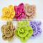 NEW handmade fabric flowers for hair - Wedding decoration burlap rose flowers - linen fabric rosette
