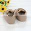 2015 rivet studded newborn leather baby shoes with lace