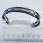 Stainless Steel Bangle With Two Row Leather