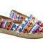multicolor print ethnic jute sole platform shoes cheap fancy fashion shoe ladies flat shoes 2016 espadrille