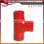 the pipe accessories cast iron tee pipe red color used in pipelinking system