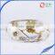Handmade high-bright pressed white dasiy dried flower resin bangle for women