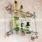 80900 bathroom shelf towels for bathroom Double glass shelf hotel use toilet accessories