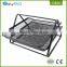 Triangle support 2 tier black metal mesh desk office file magazine rack