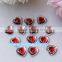 High Quality 14MM Heart Crystal Rhinestone Resin Beads Flat Back Beads Without Hole