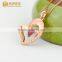 Fashion jewelry 18K real gold plated jewelry, Natrual red corundum pendant jewelry for women