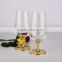 lead free crystal Clear and Gold Wedding Wine Goblets