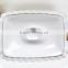 15.5" Square white ceramic bakeware with lid