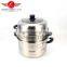 Hot selling stainless steel steamer cooking pot with hollow handles and metal lid