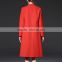 Women Autumn Winter Wool Coat Elegant Ladies Stand Collar Thicken Medium-Long Woolen Red Trench Women Slim Blend Coats