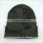 Custom camo printing knitted hats with 3d embroidery winter hat