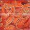 Orange Shining Poly Metallic Embroidery Fabric, China Tulle Lace Fabric Embroidery Lace