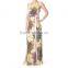 young lady halter neck printing maxi dress women casual