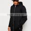 Mens 100% Cotton Pocket Customized Wholesale Plain Black Hoodie