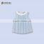 2017 Wholesale Fashion Latest Styles Children Clothes Blue Sleeveless Ruffle Designs Blouse/shirts