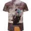 V Neck 3D Printed T-Shirt Men Brand Cotton Mens T Shirts Fashion 2016 Tops Teen Men's Clothing