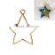 Fashion Pentagram Star Gold Plated Zinc Based Alloy Open Back Bezel Pendants For Resin