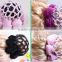 Cheap Velvet Scrunchie Hair Bun Snood Net Hair Decor Ballet Dance Crochet Hair Tie Net Accessories