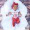 Christmas New Design Snow Pattern 4 Pieces Baby Romper Clothing Winter And Fall For Unisex Kids