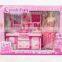 New design doll,beautiful girl doll with tableware set toy