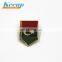 Custom shape gold plating metal lapel pin badge with epoxy resin logo