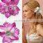 Fashion Summer style orchid flower hairpin,fabric holiday hair jewelry,bride wedding barrettes