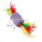 Amazon hot selling China supplier colorful pet toy cat throwing feather ball with bells