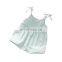 Children's clothing cotton and linen sling romper 6-color one-piece