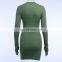 Women Lady Sexy Long Sleeve Zipper Rib Street Slim Wear Elegant Casual Dresses