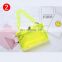 New fashion neon orange green rose clear transparent crossbody bag jelly purses