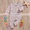 Toddler Baby Overalls Rompers Spring Summer Round Collar Jumpsuit Boy Girl Solid Color Bodysuit for 0-18M