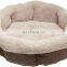 High Quality Round Pet Bed Soft Plush Fabric Dog Bed Washable Warming Bed for Pets