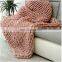 Alibaba free samples Wholesale 100% acrylic Thick Yarn Camel Chunky Handmade Knit 100% acrylic Wool Blanket