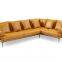 Contemporary luxury corner sofa set 3seater+2seater or chaise LS1805 genuine leather upholstered sofa with slim metal leg
