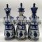 Vintage Antique Style Blue and White Porcelain Three Sitting Emperors Ceramic Figurines Sculptures Statues