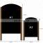 wooden A-Frame chalkboards with rounded tops