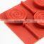 Food Grade 6 Cavities Round Shape Silicone Lollipop Chocolate Mold