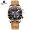 Benyar BY-5104M Personalized Man Quartz Wrist Watches Chronograph Calendar Luxury Leather Men Watch Manufacturer