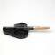 Mini three holes cast iron baking pan with wooden handle