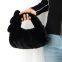 36New plush cloud hand purified color bag Autumn and winter bag women's hand bag all fluffy pleated handbag