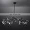 Modern 14'' Brass Hardware Boule Smoke Crystal Chandelier with Warm White Light for Kitchen Dining Bedroom Lighting Solutions