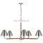 European and American style metal brass chandelier for bedroom living room hotel room decorative lighting bronze pendant lamp