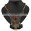 Hot sale new deisgn national style necklace heavy pendant necklace gemstone jewelry